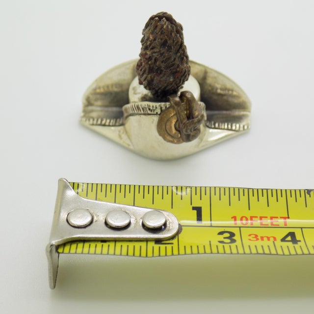 Vintage Italian Handmade Silver Carabinieri Police Hat Figurine from Saturno, Tuscany, 1980s For Sale - Image 10 of 11