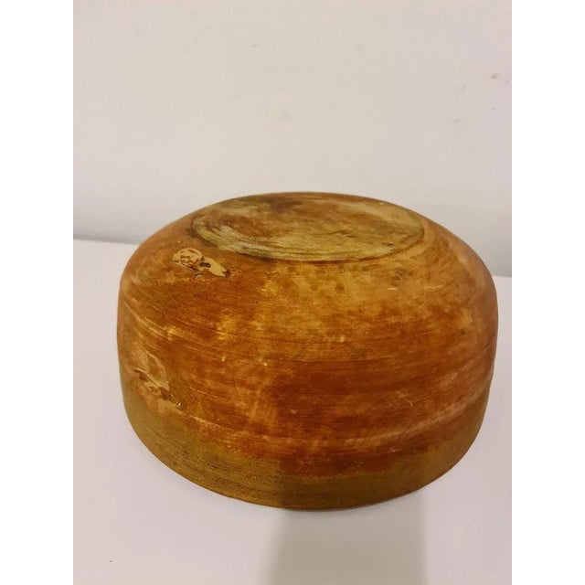 Brown Large 19th Century Swedish Folk Art Farmers Bowl Painted in Wood For Sale - Image 8 of 10