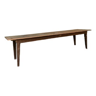 Large French Rectangular Farmhouse Table with Planked Top, 1940s For Sale