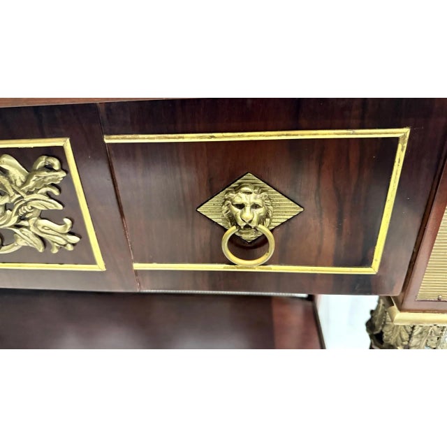 John Widdicomb Neoclassical Mahogany Console Table With Gilt Bronze Mounts For Sale - Image 9 of 14