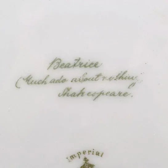Late 19th Century Vintage Austrian "Beatrice" Painted Porcelain Plate For Sale - Image 9 of 13