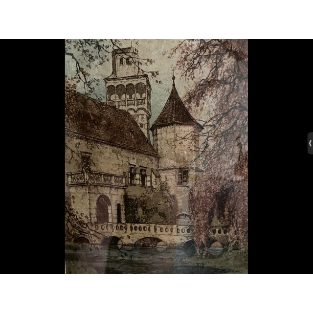 Etching by Austrian Artist Josep Eidenberger. Professionally Framed and Matted. Excellent condition.