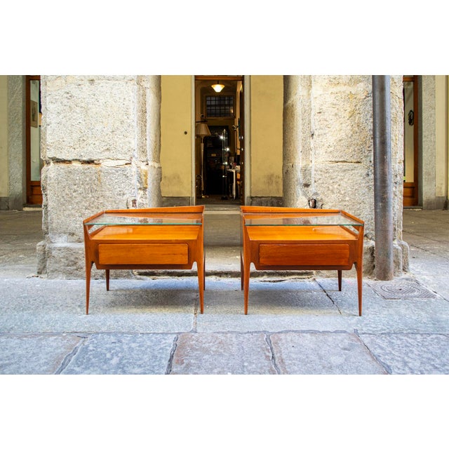 Wood Bedside Tables by La Permanente Mobili Cantù, Italy, 1960s, Set of 2 For Sale - Image 7 of 7