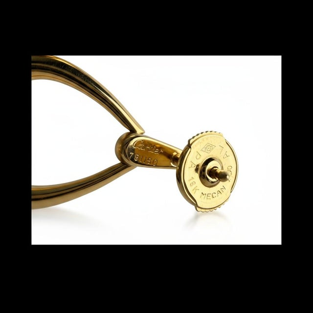 Cartier Vintage 18k Yellow and White Gold Oval Door Knocker Earrings, A Pair For Sale In New York - Image 6 of 11