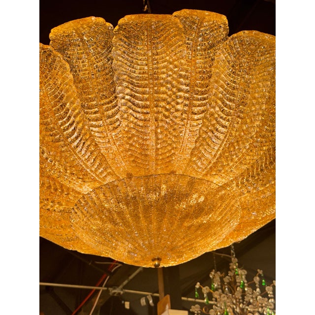 Early 21st Century Modern Murano Granola Gold Flush Mount Chandelier For Sale - Image 5 of 7