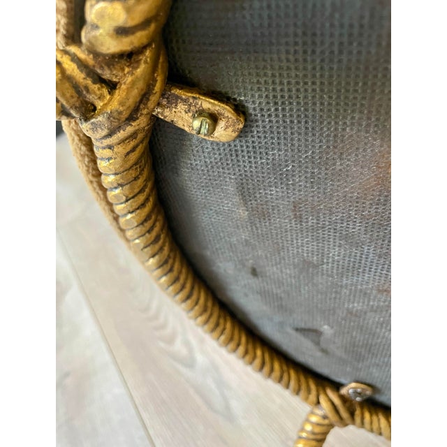 Niccolini Vintage Italian Hollywood Regency Gilt Metal Rope & Tassel Vanity Stool For Sale - Image 4 of 10