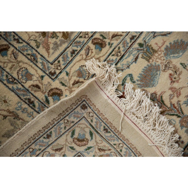 Old New House 1950s Vintage Persian Tabriz Forest Scene Square Wool Carpet For Sale - Image 4 of 14