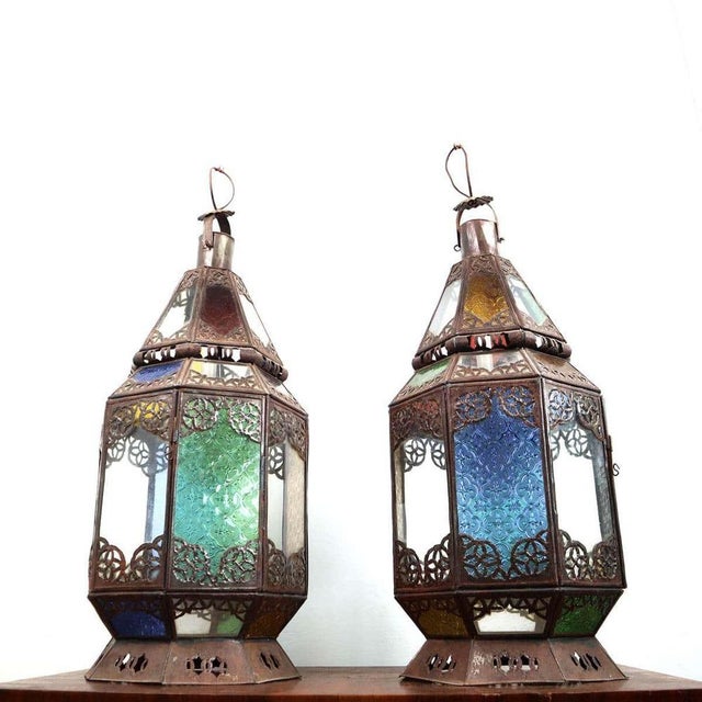 Multicolored Lanterns, Italy, 1970s, Set of 2 For Sale - Image 9 of 12