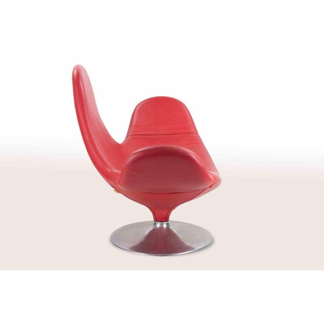 Red Leather Calla Armchair by Stefano Giovannoni for Domodinamica, 1980s For Sale - Image 3 of 7