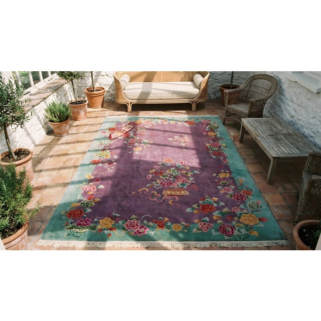 Antique Chinese Art Deco Rug For Sale In New York - Image 6 of 7
