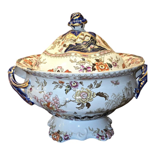 Mason's Blue Handles Soup Tureen For Sale