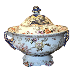 Mason's Blue Handles Soup Tureen