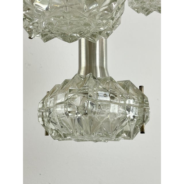 Italian 6-Light Cascade Steel and Crystal Chandelier, 1970s For Sale - Image 14 of 18