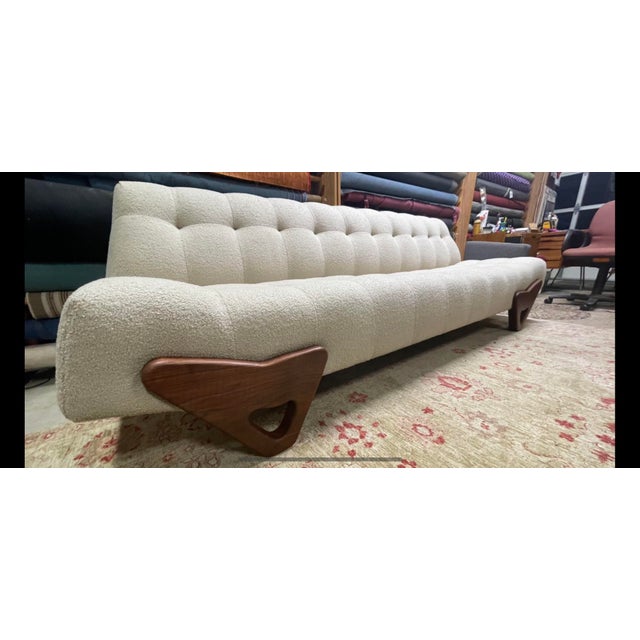 Contemporary Mid Century Modern Style White Sofa For Sale - Image 4 of 10