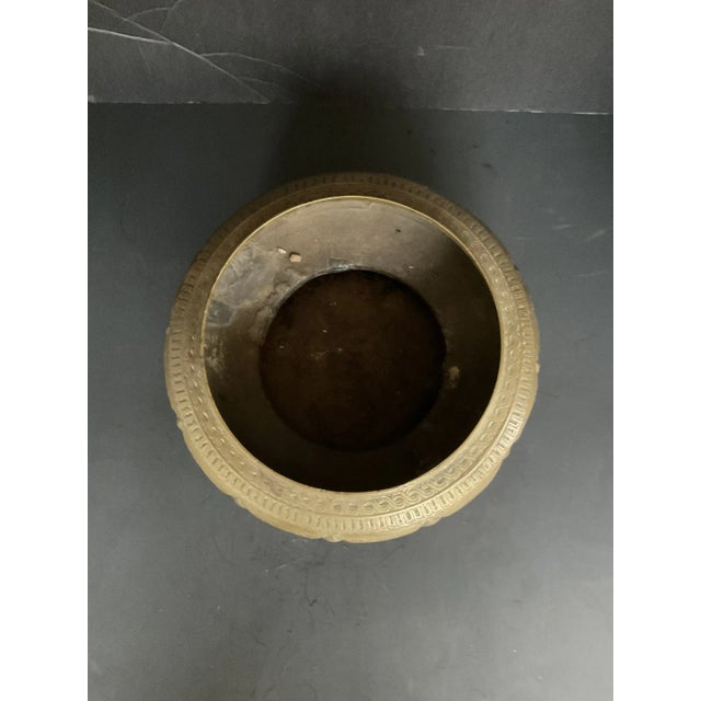 Antique Middle East Brass Bowl For Sale - Image 6 of 9