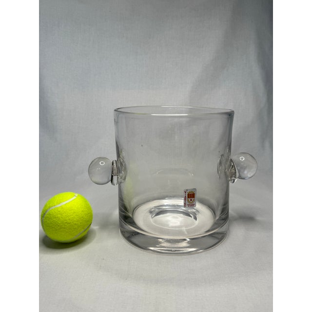 Tiffany and Co. Vintage Modern Glass Ice Bucket in the Style of Tiffany & Co. For Sale - Image 4 of 12