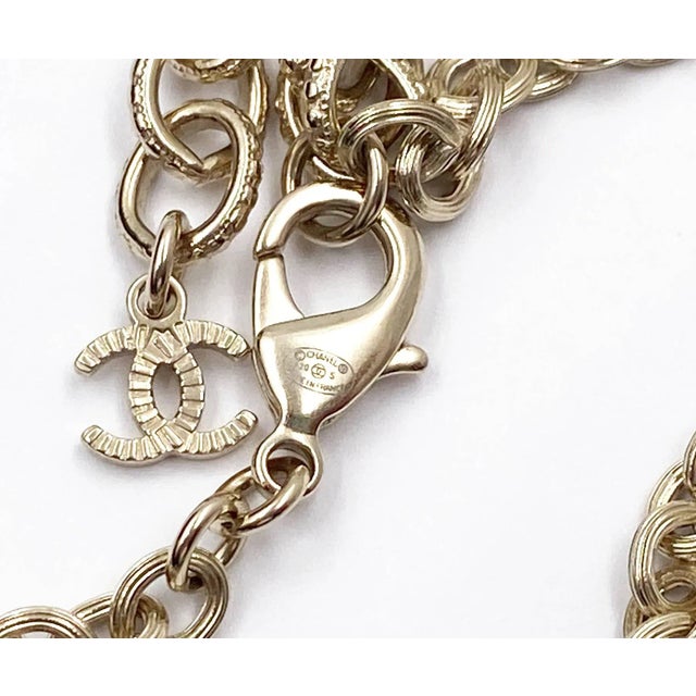 Chanel Chanel Brand New Gold CC Black Stone Crystal Tear Drop Pendant Necklace For Sale - Image 4 of 4