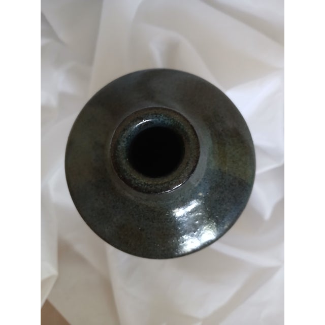 Wood Vintage Japanese Wood Fired Bottle Vase From the Kano Family Studio. For Sale - Image 7 of 12