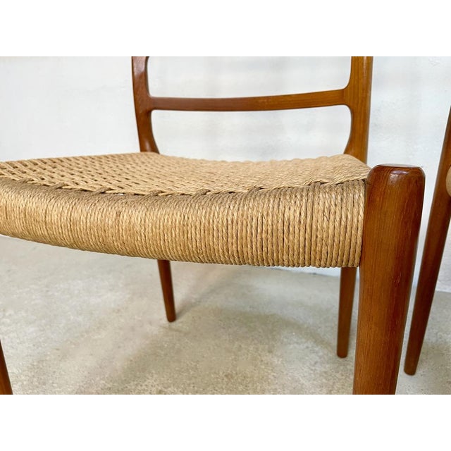 Set of Danish Teak Model 82 Highback Side Chairs by Niels O. Møller, 1960s For Sale - Image 10 of 16