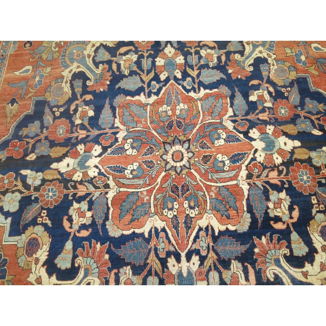 Antique Zabihi Collection Oversize Persian Tabriz Rug For Sale - Image 9 of 12