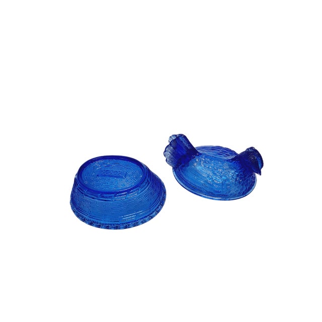 Blue Polish Candyer from Ząbkowice Glasswork, Poland, 1950s For Sale - Image 8 of 9