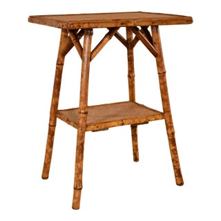 19th Century Tortoise Bamboo Side Table For Sale