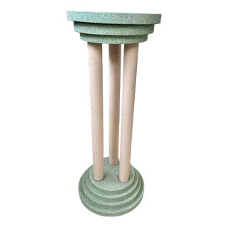 Postmodern Memphis Style Faux Granite Pedestal or Plant Stand For Sale
