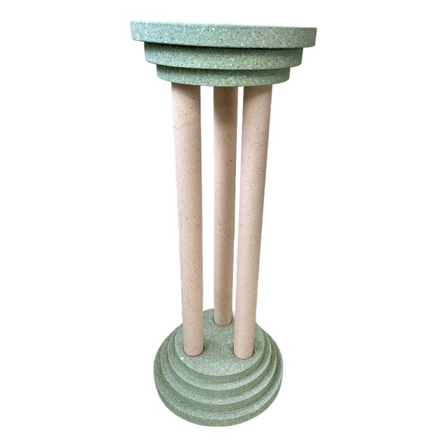 Postmodern Memphis Style Faux Granite Pedestal or Plant Stand For Sale