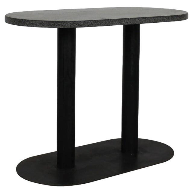 Console Table in Black Lacquered Metal and Granite by Gabetti & d'Isola for Arbo, 1970s For Sale