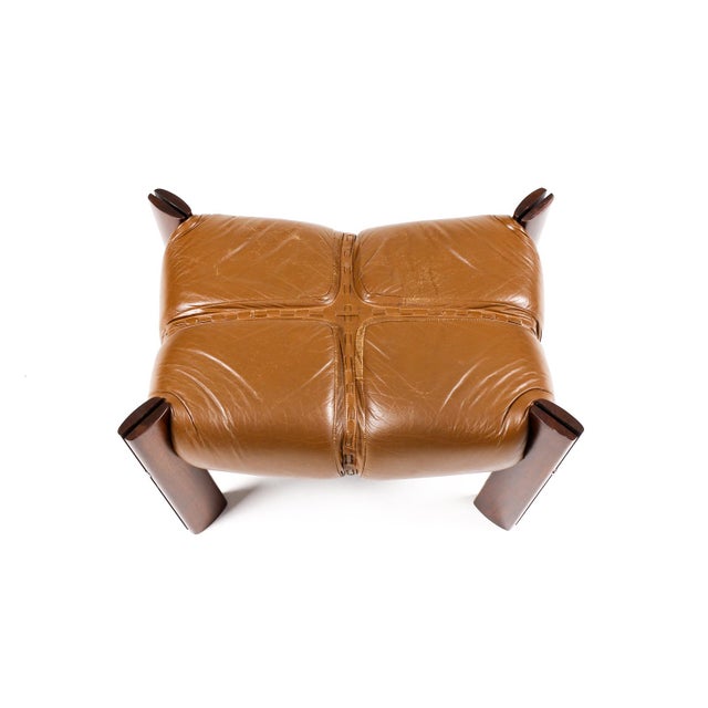 Mid Century Brazilian Modernist Lounge Chair + Ottoman — Percival Lafer — Model Mp-211 — Brown Leather + Rosewood For Sale - Image 16 of 17