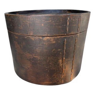 19thc Hand Made Original Black Painted Pantry Kitchen Box For Sale