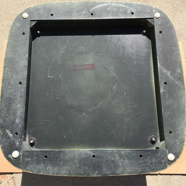Mid 20th Century Postmodern Faux Elephant Tusk Glass Top Coffee Table in Black Lacquer Manner of Henredon For Sale - Image 10 of 13