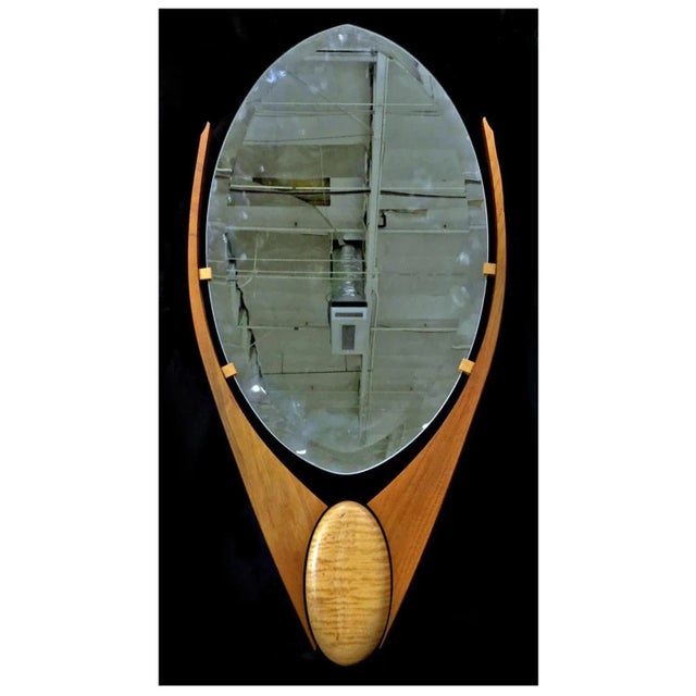 Brown Randy Bader Studio Woodworking Mirror For Sale - Image 8 of 9