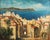 Gorgeous mid century landscape of Villafranche Sur Mer overlooking Cap Ferret by G. Cunningham (American, 20th Century),...
