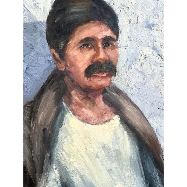 Vintage Expressionist Impasto Portrait in Wood Frame For Sale - Image 9 of 16