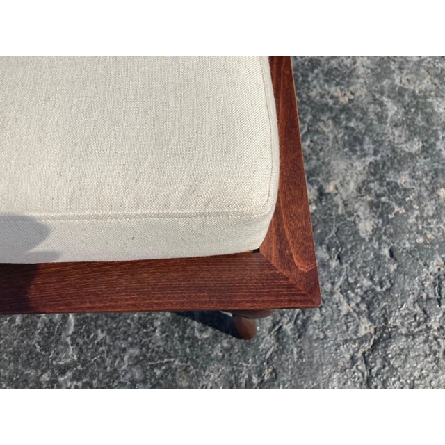 1950s Wood Saber Leg Bench in the Style of Gibbings For Sale In Miami - Image 6 of 13