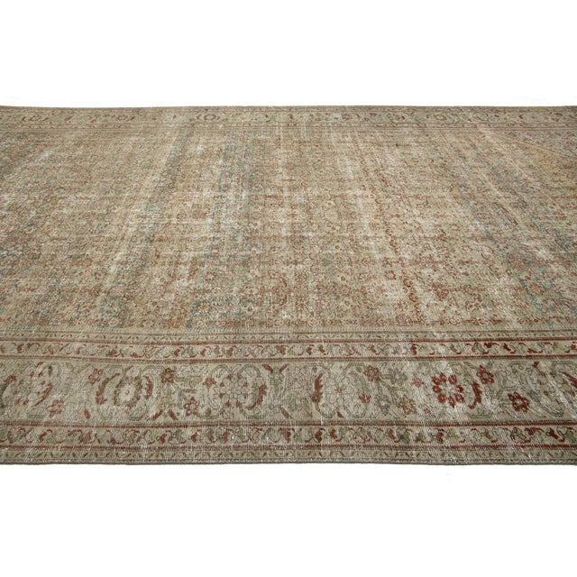 Antique Persian Mahal Oversized Wool Rug in Blue With Allover Design For Sale - Image 11 of 11
