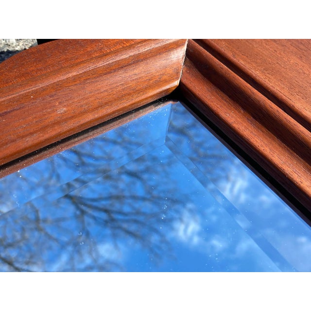 Late 20th Century Vintage Chippendale Style Mahogany Mirror With Beveled Glass For Sale - Image 5 of 8