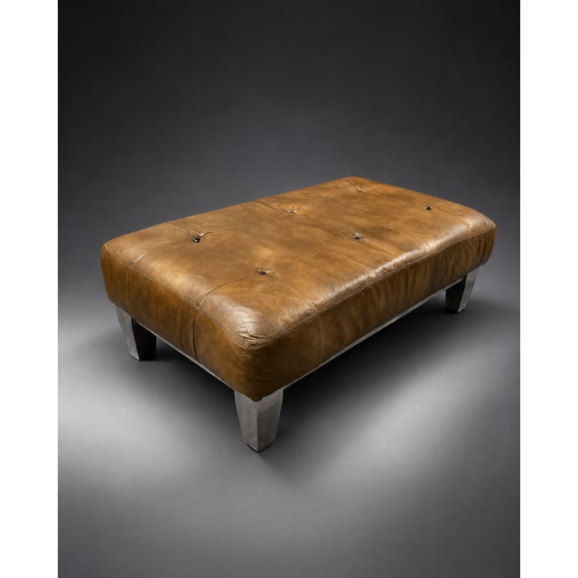 Loom Ironhide Leather Bench For Sale - Image 4 of 8
