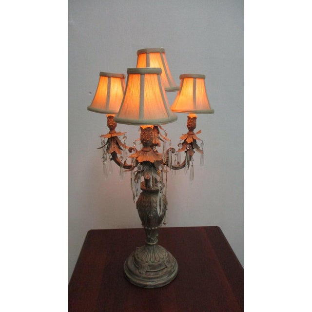 Italian 1990s Ethan Allen Candelabra Table Lamp Light Italian Regency For Sale - Image 3 of 12