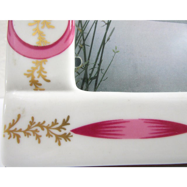 2020s Mangani Italy Magenta and White Porcelain Frame For Sale - Image 5 of 11