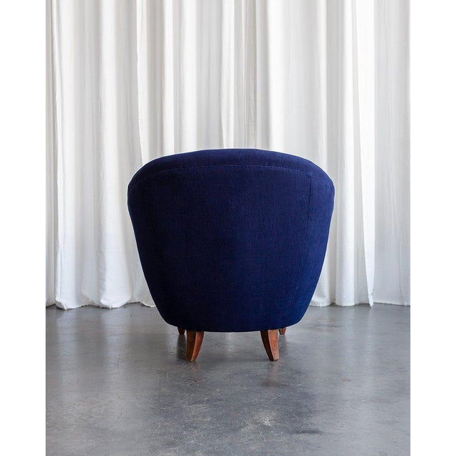 Italian Art Deco Lounge Chair in Fabric For Sale - Image 4 of 6