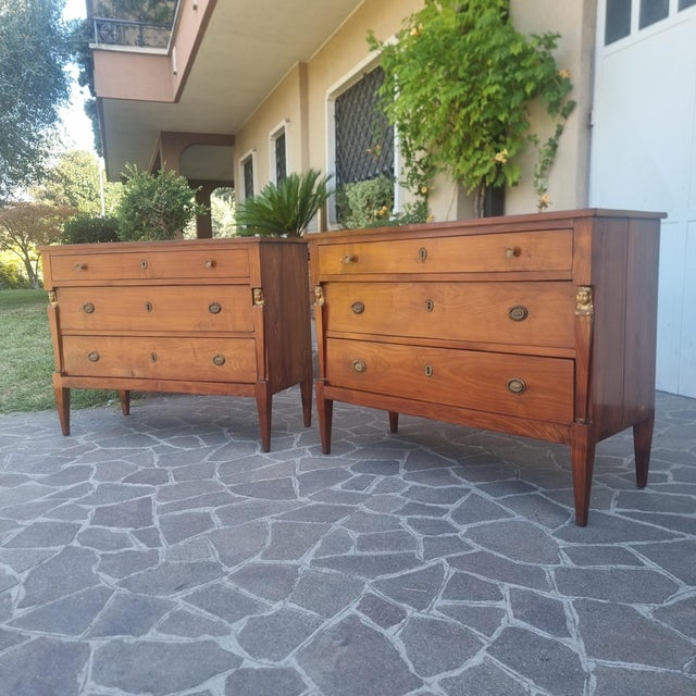 Return from Egypt Cherrywood Chests of Drawers, 1820, Set of 2 For Sale - Image 4 of 13
