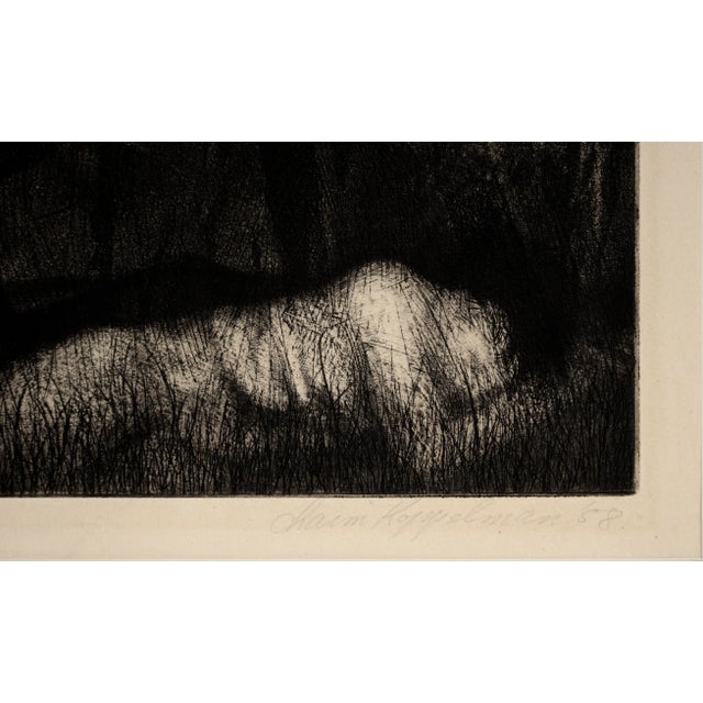 Black "The Graces Lie Shy" Intaglio Etching by Chaim Koppelman For Sale - Image 8 of 9