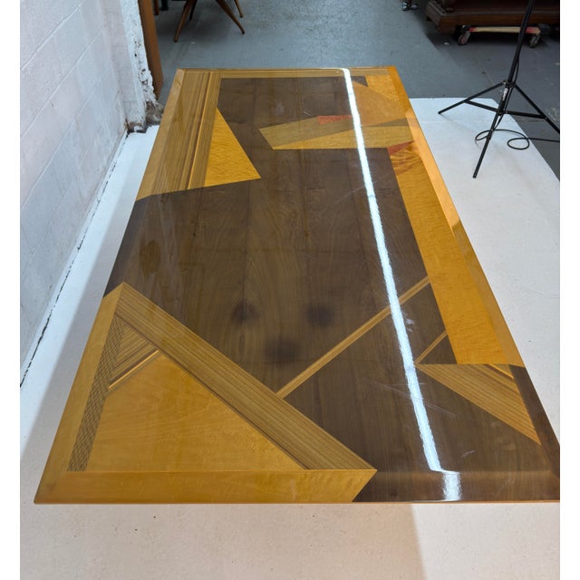 1980s 1980s Italian Geometric Dining Table Attributed to Giovanni Offredi for Saporiti For Sale - Image 5 of 16