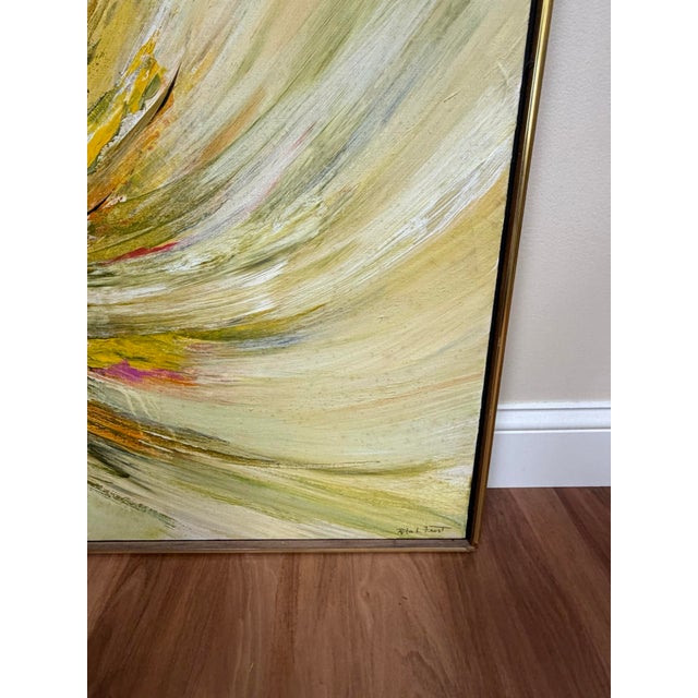 Mid-Century Abstract Oil Painting Canvas Rita L. Frost For Sale - Image 11 of 14