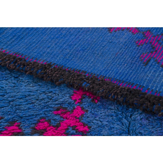 Textile Vintage Moroccan Berber Wool Rug With Folk Designs by Rug & Kilim, 1950-1959 For Sale - Image 7 of 8