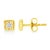 Haus of Brilliance 10K Yellow Gold Plated .925 Sterling Silver 1/10 Cttw Miracle-Set Diamond Square Stud Earrings (K-L Color, I2-I3 Clarity) - 2 Pieces For Sale - Image 4 of 6