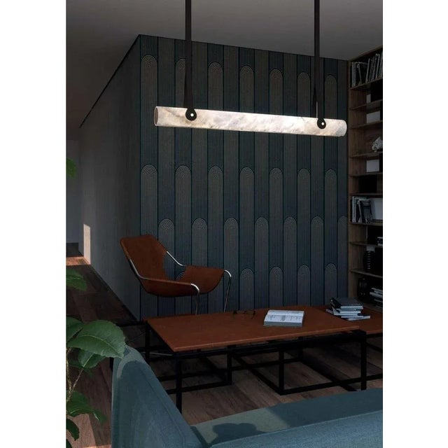 Not Yet Made - Made To Order Zeus Brown Earth Leather Pendant Lamp by Alabastro Italiano For Sale - Image 5 of 6