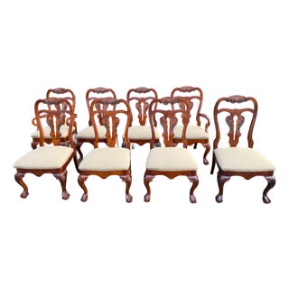 Late 20th Century Attributed to Hickory White Hampton Collection Dining Chairs - Set of 8 For Sale